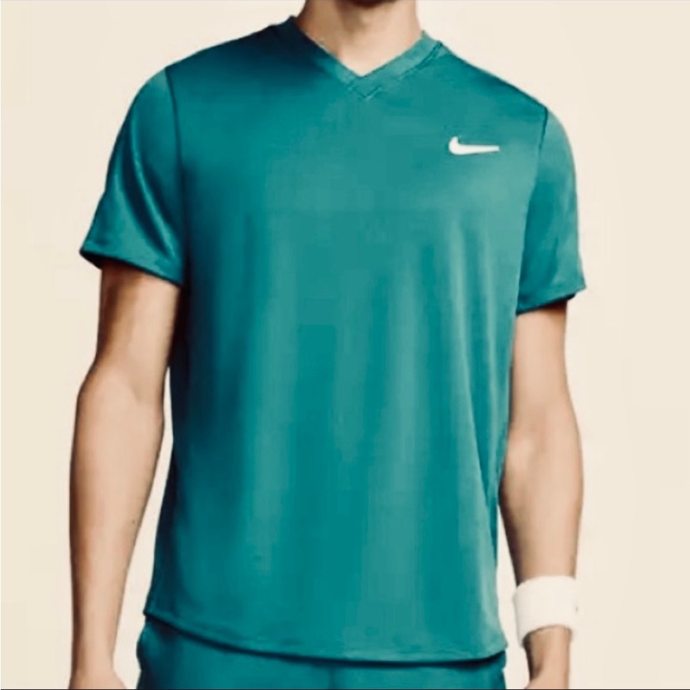 NIKE Dri-Fit Running Shirt V-neck with Zip Pocket, Size XL